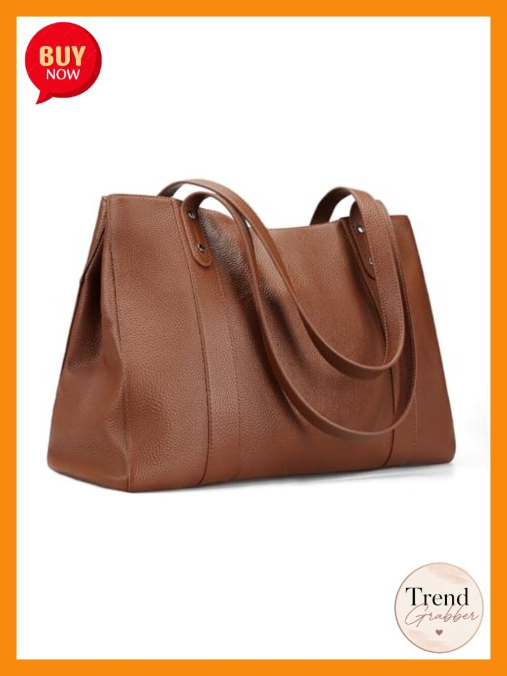 Genuine Leather Laptop Tote Bag for Women, 15 Inch Computer Work Bag Purse